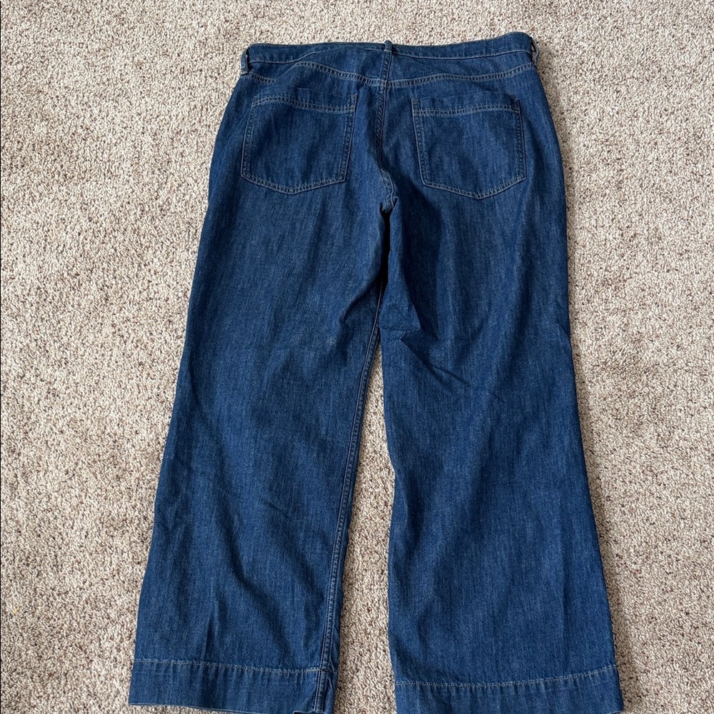 J. Crew Dark Blue Wide Leg Jeans - Picture 5 of 6